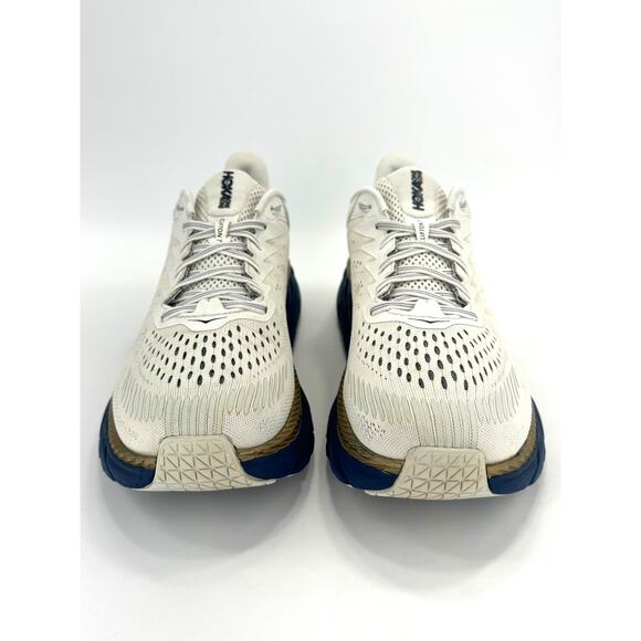 Hoka One One Clifton 7 Men Running Shoe/Sneaker Size 11 Off-White Gold Navy Gym main image 6